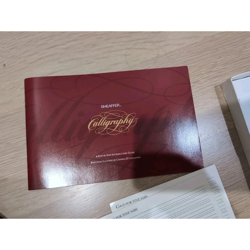 Sheaffer Calligraphy Set Red Fountain Pens 2 Nibs 10 Ink Cartridges Vintage 1993